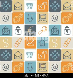 Hand Drawn Icons Set - Internet Stock Vector