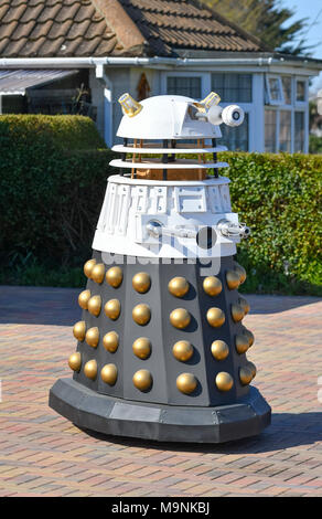 Homemade dalek from Dr Who. Expensive luxury toy. Stock Photo
