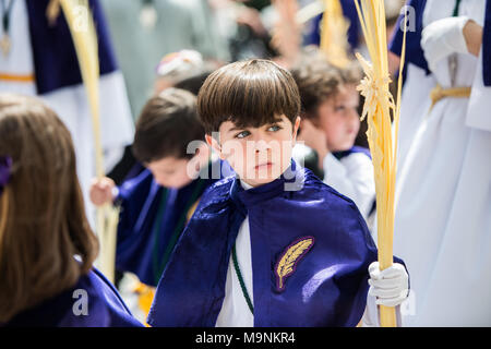 The Royal and Most Fervent Brotherhood of Penitents, and The Palms Brotherhood, The Holy Christ of the Good Death, Our Lady of Hope and Saint John the Baptist in Cáceres. Stock Photo