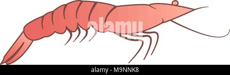 Simplified vector shrimp illustration Stock Vector