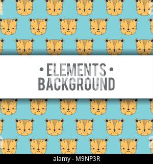 Elemets background design of  cute lions , colorful design vector illustration Stock Vector