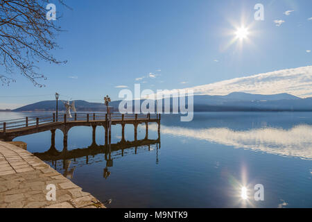 Kastoria lake located in Greece Stock Photo
