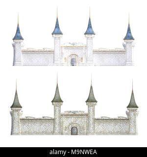 Castle gates isolated on white, 3d render. Stock Photo