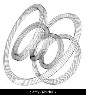 Torus outline. Vector rendering of 3d Stock Vector