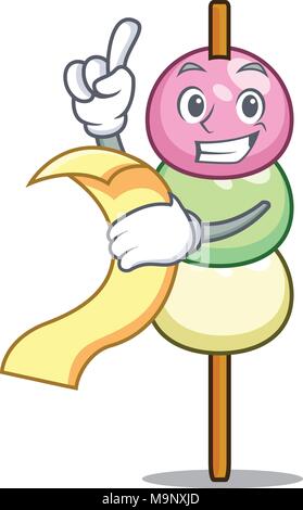 With menu dango mascot cartoon style Stock Vector