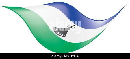 Lesotho flag, vector illustration Stock Vector