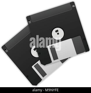 Diskettes on a white background. Stock Vector