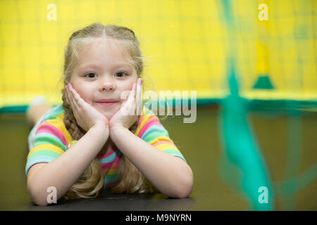 Belarus, Gomel, November 9, 2017. Gomel Children's Center.Preschooler smiles.Preschooler in the gym Stock Photo