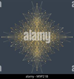 Computer generated phyllotaxis dotted helix flow fractal vector. Futuristic minimalistic layout. Conceptual generative background. Wavy twirl rosette. Stock Vector