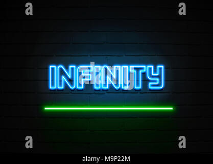 Infinity neon symbol on blue background Royalty Free Vector