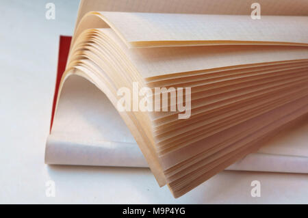book pages, book in turn, white sheets of books with black letters Stock Photo