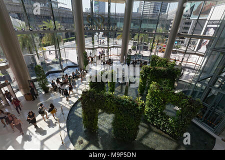 Atrium in Siam Paragon, Luxury Shopping Center, Siam Square, Pathum Wan, Bangkok, Thailand Stock Photo