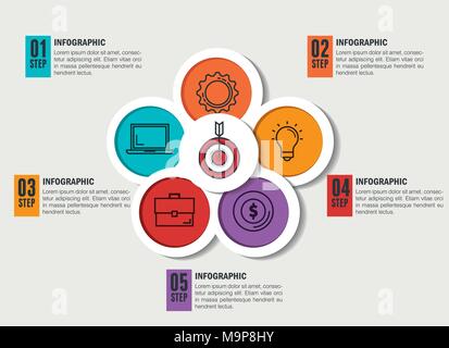 infographic statistics with business elements Stock Vector