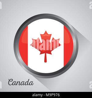 canada flag map monument Stock Vector