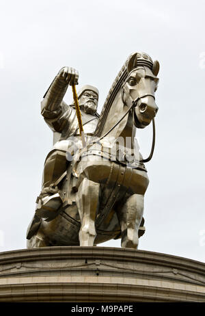 Equestrian Statue of Genghis Khan, Genghis Khan Theme Park, Chinggis Khaan Statue Complex, Tsonjin Boldog, Mongolia Stock Photo