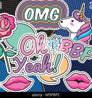 patches fashion image Stock Vector