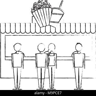 salesman booth carnival fun fair vector illustration Stock Vector Image ...