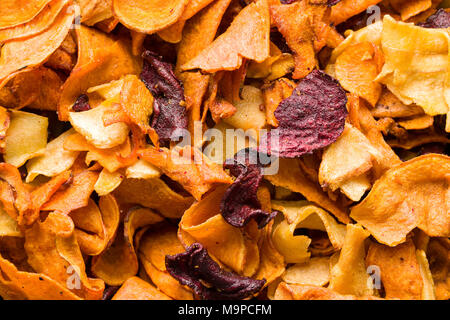 The mixed fried vegetable chips. Stock Photo