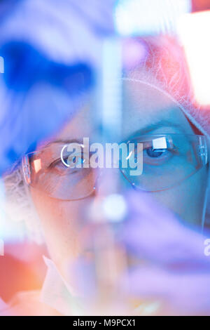 Pharmacology science researcher working in laboratory on development of new immunology vaccine Stock Photo