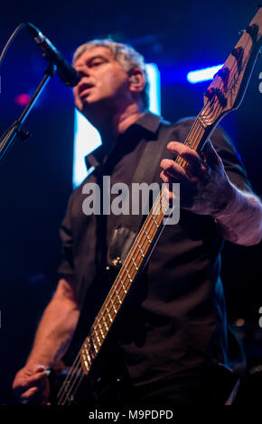 JJ Burnel, bassist of The Stranglers performing live, G Live, Guildford, UK, 26 March 2018. Stock Photo