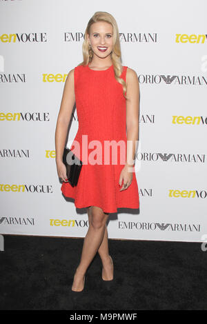 Beverly Hills, Ca. 2nd Oct, 2018. Caroline Sunshine pictured as Teen Vogue Celebrates the 13th Annual Young Hollywood Issue with Emporio Armani on October 2, 2015 in Beverly Hills, California. Credit: Mpi27/Media Punch/Alamy Live News Stock Photo