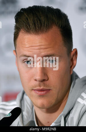 Press conference with goalkeeper Marc-Andre ter Stegen (FC Barcelona) in front of the friendly match against Spain Stock Photo