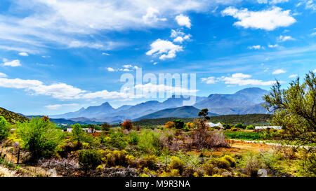 The Little Karoo region of the Western Cape Province of South Africa with the majestic Grootswartberg Mountains on the horizon Stock Photo