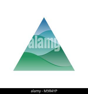 Artistic Triangle Hills Vector Symbol Graphic Logo Design Stock Vector