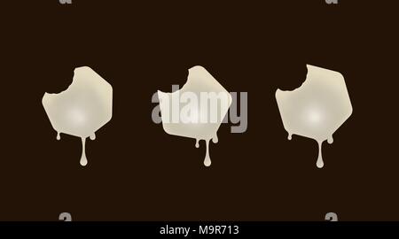 Set the white chocolate desserts Stock Vector
