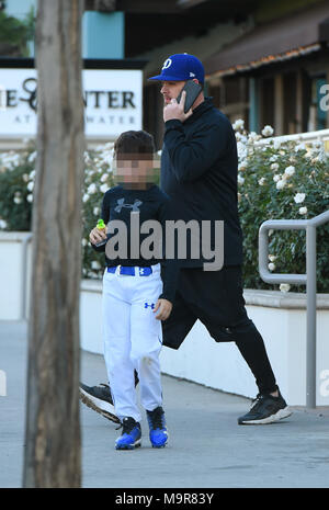 Joel Madden and and his son Sparrow meet Benji Madden for Five Guys in Los Angeles  Featuring: Joel Madden, Sparrow Madden Where: Los Angeles, California, United States When: 24 Feb 2018 Credit: WENN.com Stock Photo