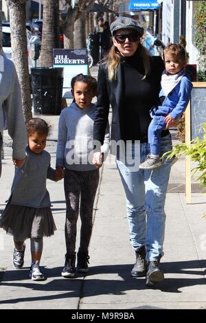 Ellen Pompeo leaving Joan’s on Third with her children in Studio City