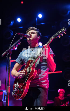 Niall Horan, Glasgow SSE Hydro 2018,Flicker World Tour, adored by the huge Glasgow crowd at the Armadillo Stock Photo