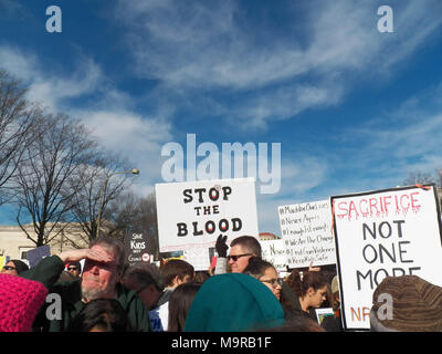 Washington, United States. 24th Mar, 2018. The “March For Our Lives” rally and march in Washington DC, was one of the largest in recent history estimates put the numbers at around 800,000 people attending surpassing President Trump Inauguration by 200,000. These are the many faces of a new movement whose time has come. Credit: Mark Apollo/Pacific Press/Alamy Live News Stock Photo