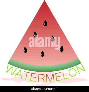 a slice of watermelon with a signature watermelon logo Stock Vector