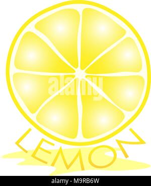 Lemon slice with signature lemon logo Stock Vector