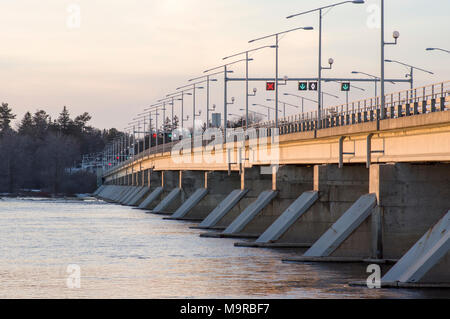 champlain bridge over the ottawa river at bate island Stock Photo