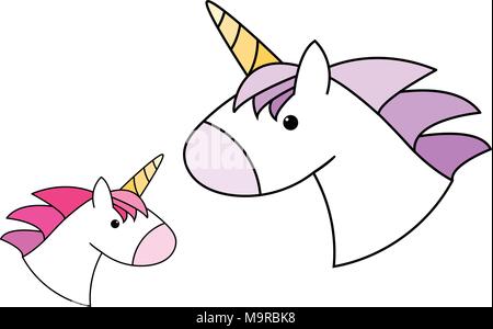 Cute Unicorn head in vector art design Stock Vector