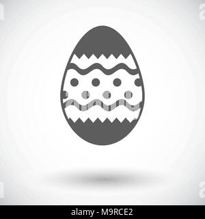 Easter Egg. Single flat icon on white background. Vector illustration. Stock Vector