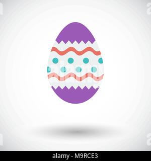 Easter Egg. Single flat icon on white background. Vector illustration. Stock Vector