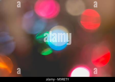multicolored abstract bokeh balls background in christmas season Stock Photo