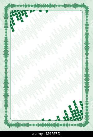 vector frame and border with green volume levels for diploma, certificate Stock Vector