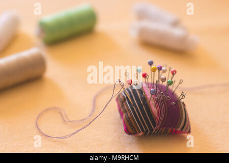 small needle case pillow thread Stock Photo