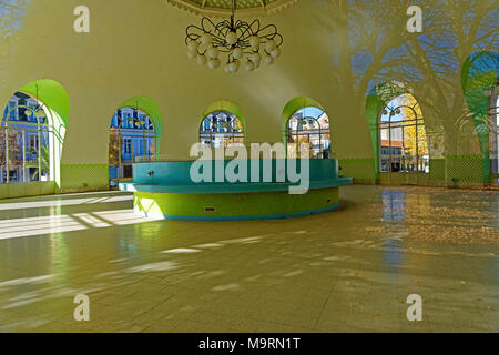 Europe, France, Auvergne, Vichy, Place de la Source de l'Hôspital, spring, Source de l'Hôspital, architecture, detail, window, building, health, histo Stock Photo