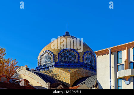 Europe, France, Auvergne, Vichy, avenue Thermale, dome, building, Therme, architecture, detail, building, roofs, historically, health, place of intere Stock Photo