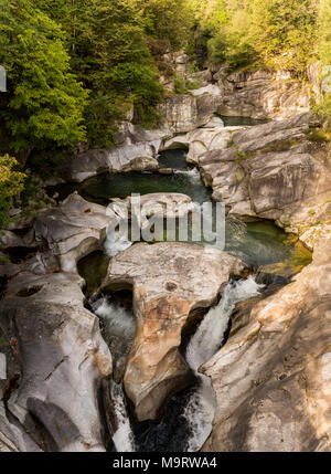 Scenic pond on river at Marmitte dei Giganti Italy in sunny summer day outdoor Stock Photo