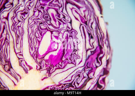 Cut red cabbage. Close view. Stock Photo