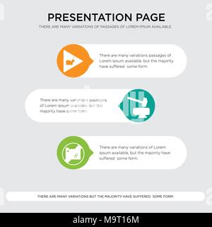 no image available, anvil, slow motion presentation design template in orange, green, yellow colors with horizontal and rounded shapes Stock Vector