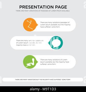 cobra, french language icion on shite background, in colors of french flag,, roadmap presentation design template in orange, green, yellow colors with Stock Vector