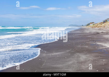 new zealand Waihi beach black sand beach Waihi beach Bay of Plenty new zealand Stock Photo