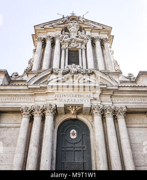 The Church of Santi Vincenzo e Anastasio a Fontana di Trevi in Rome, Italy across from the Trevi Fountain Stock Photo